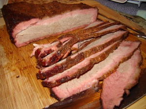 Texas style smoked beef brisket with hickory and mesquite wood from Paggi Pazzo.